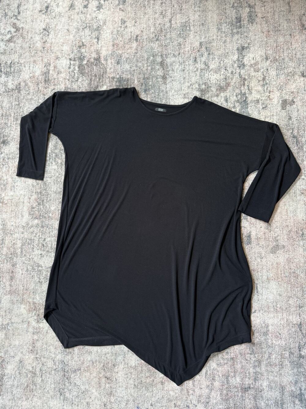 Moyuru Tunic Jersey Dress Lagenlook Black Size M Japan Oversized Minimalist